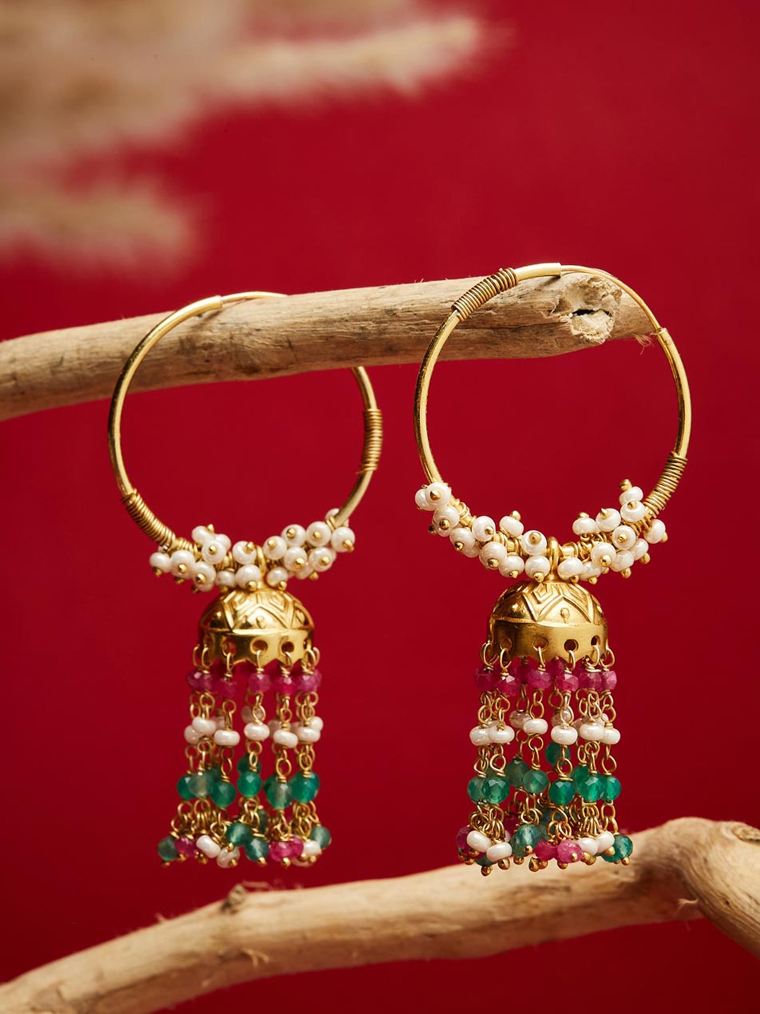 

Fabindia Silver Contemporary Hoop Earrings, Gold