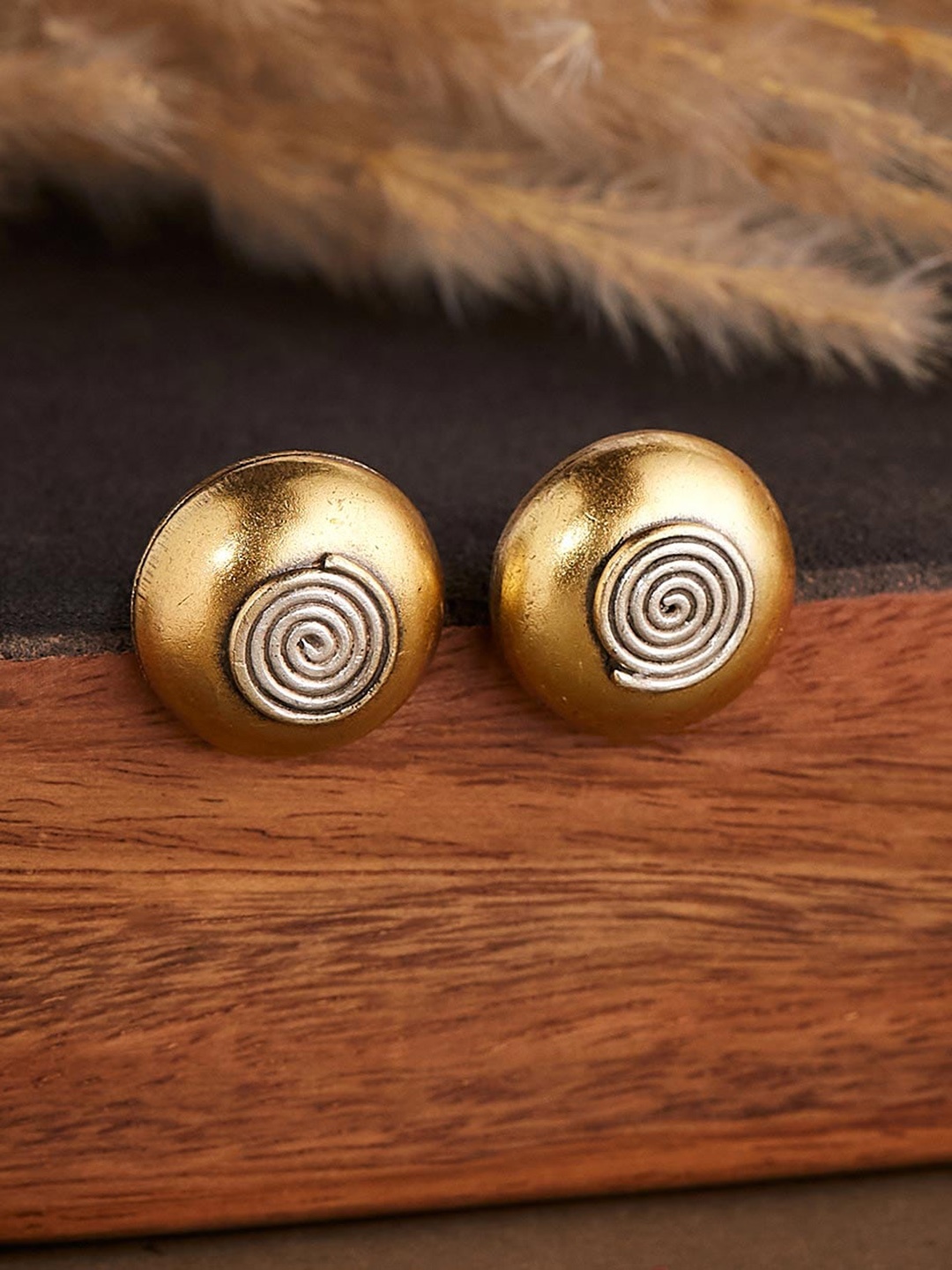 

Fabindia Gold-Plated Silver Circular Studs Earrings