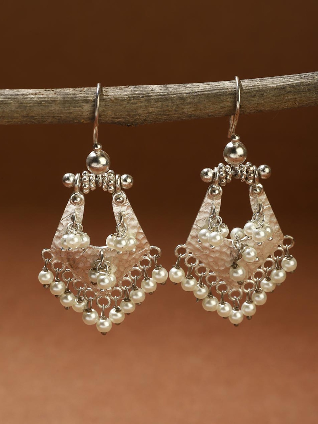 

Fabindia Geometric Drop Earrings, Silver