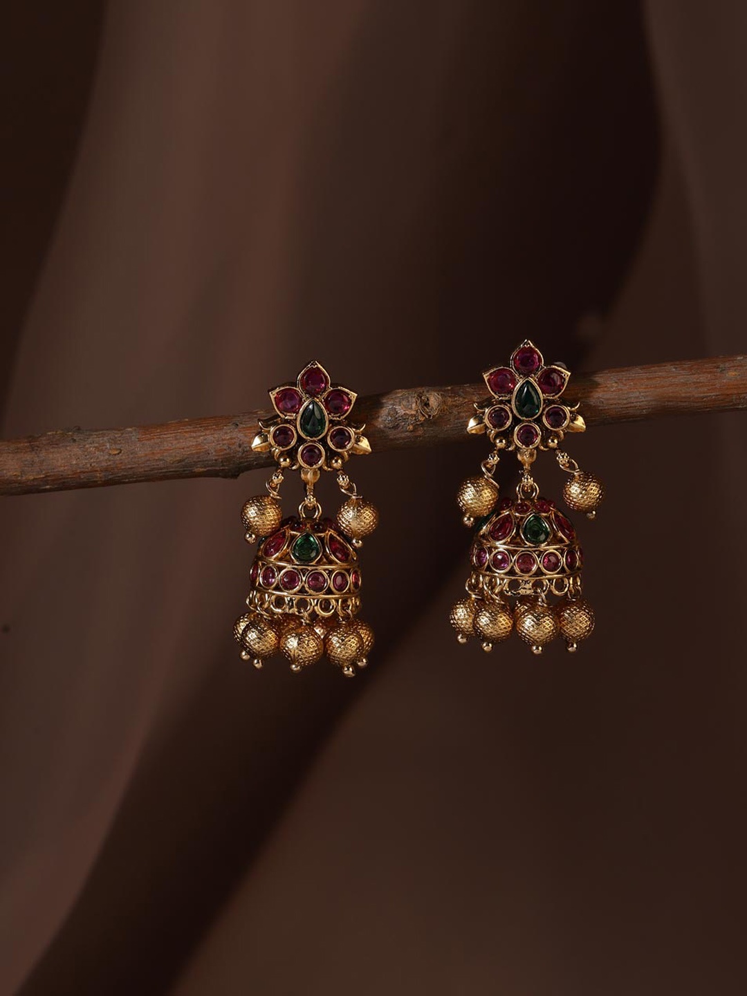 

Fabindia Gold-Plated Contemporary Jhumkas