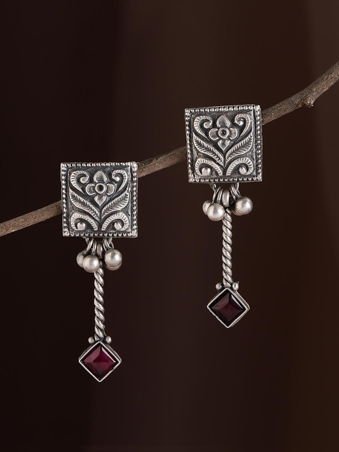 

Fabindia Contemporary Drop Earrings, Silver