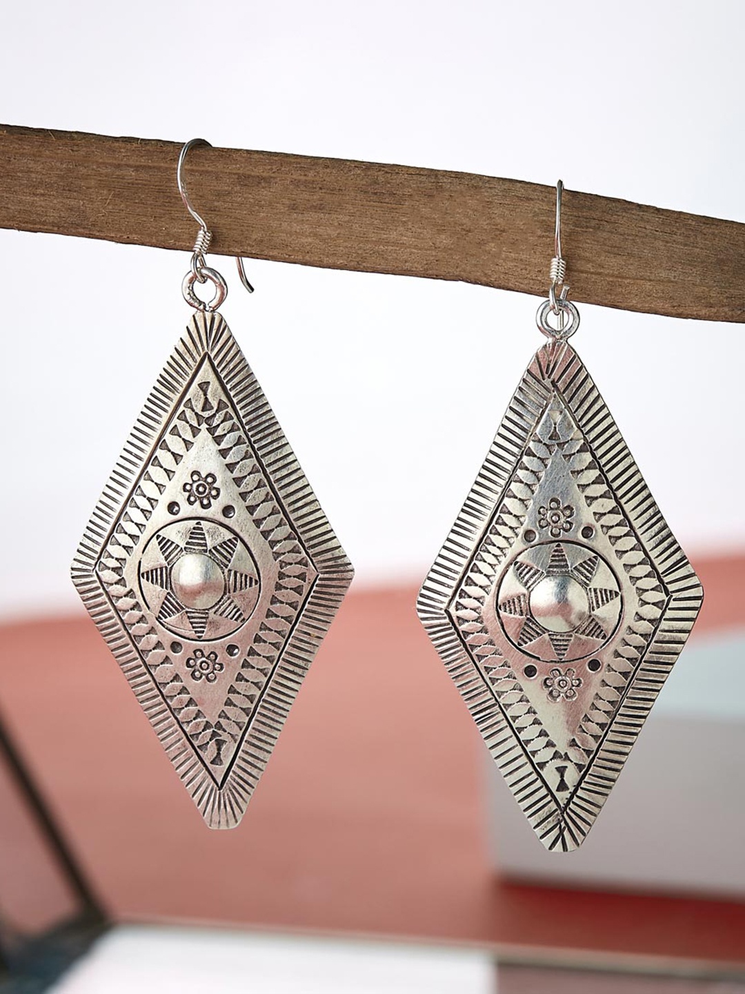 

Fabindia Geometric Silver Drop Earrings