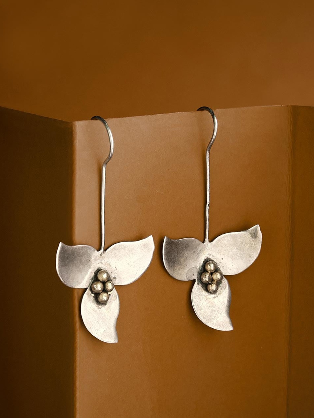 

Fabindia Floral Silver Drop Earrings