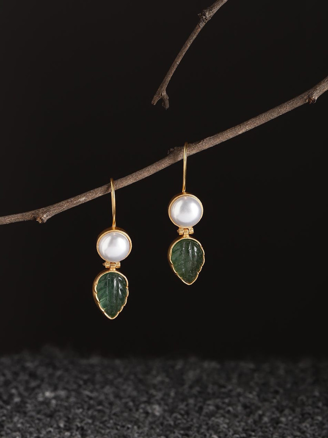 

Fabindia Teardrop Shaped Beaded Drop Earrings, Gold