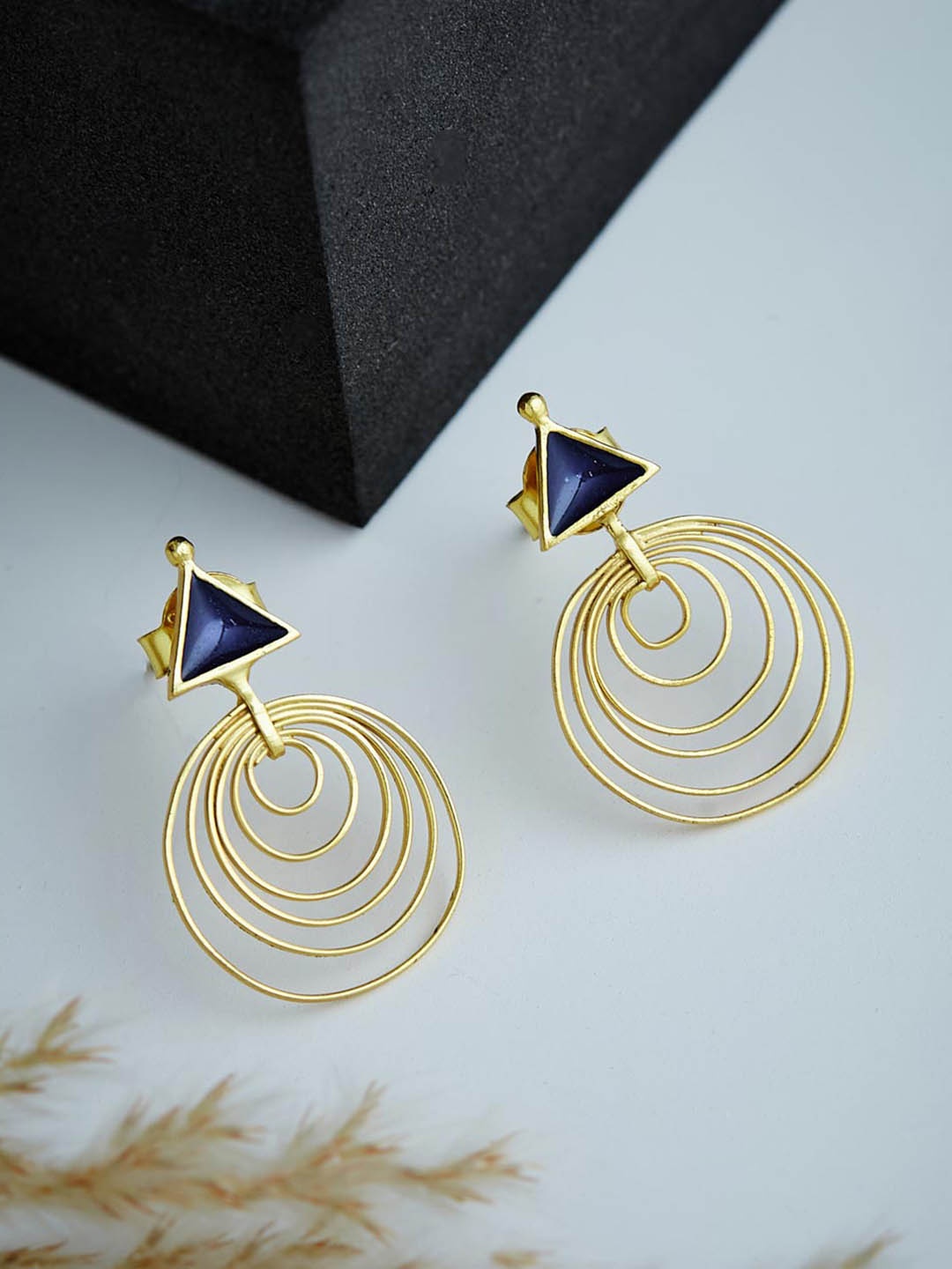 

Fabindia Gold-Plated Geometric Silver Drop Earrings
