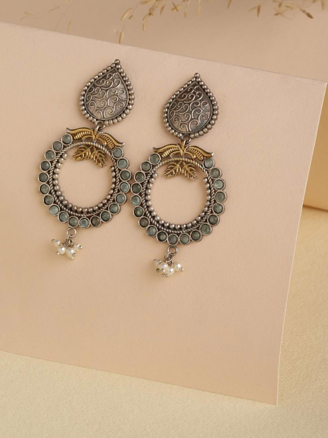 

Fabindia Beaded Teardrop Shaped Drop Earrings, Silver
