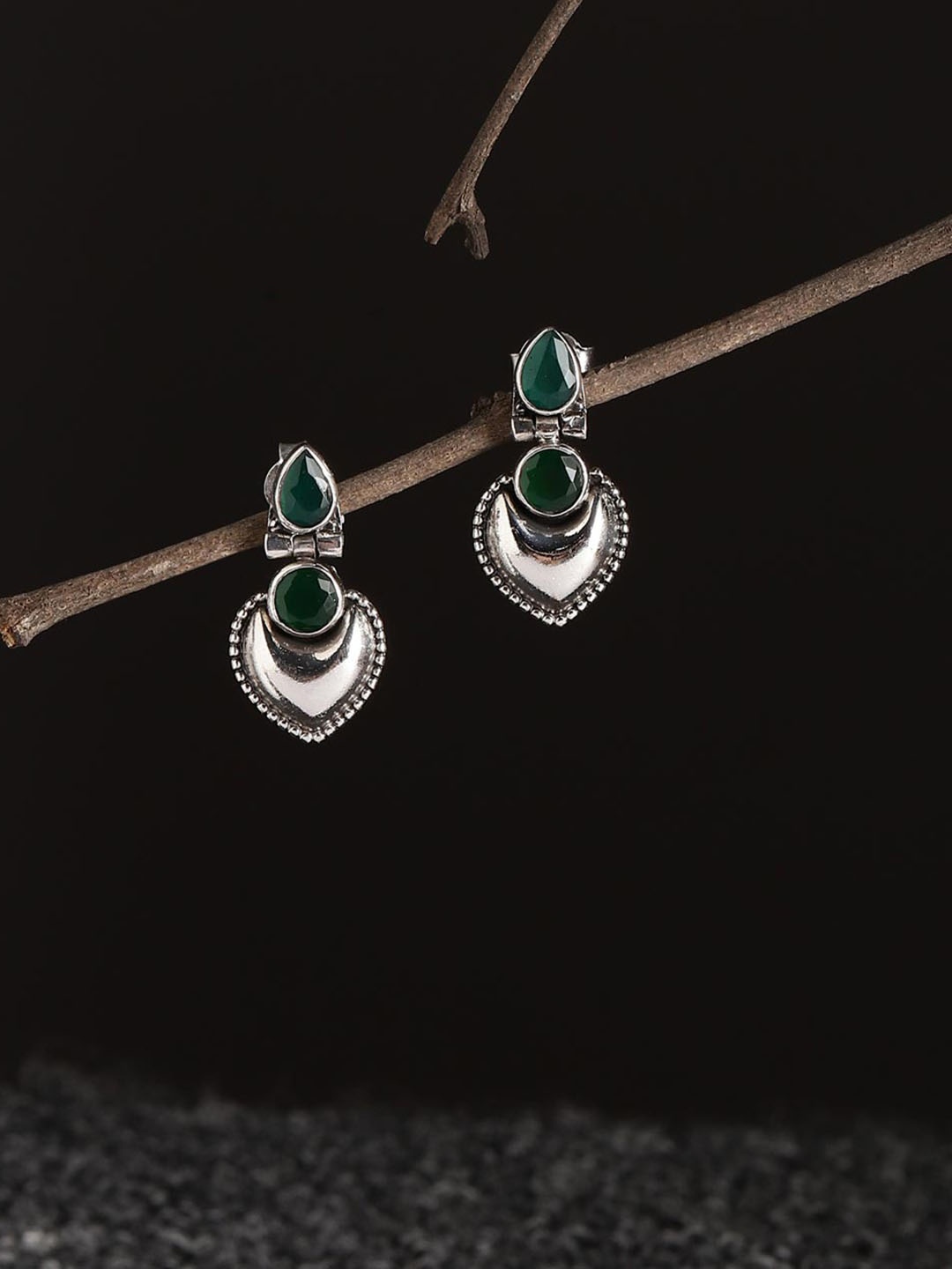 

Fabindia Teardrop Shaped Silver Drop Earrings