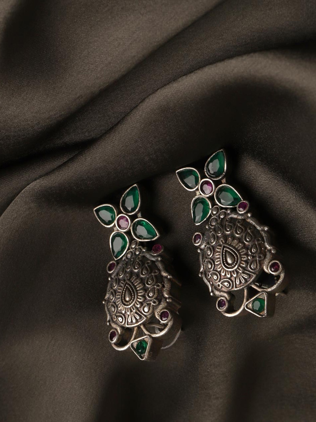 

Fabindia Silver-Plated Contemporary Drop Earrings