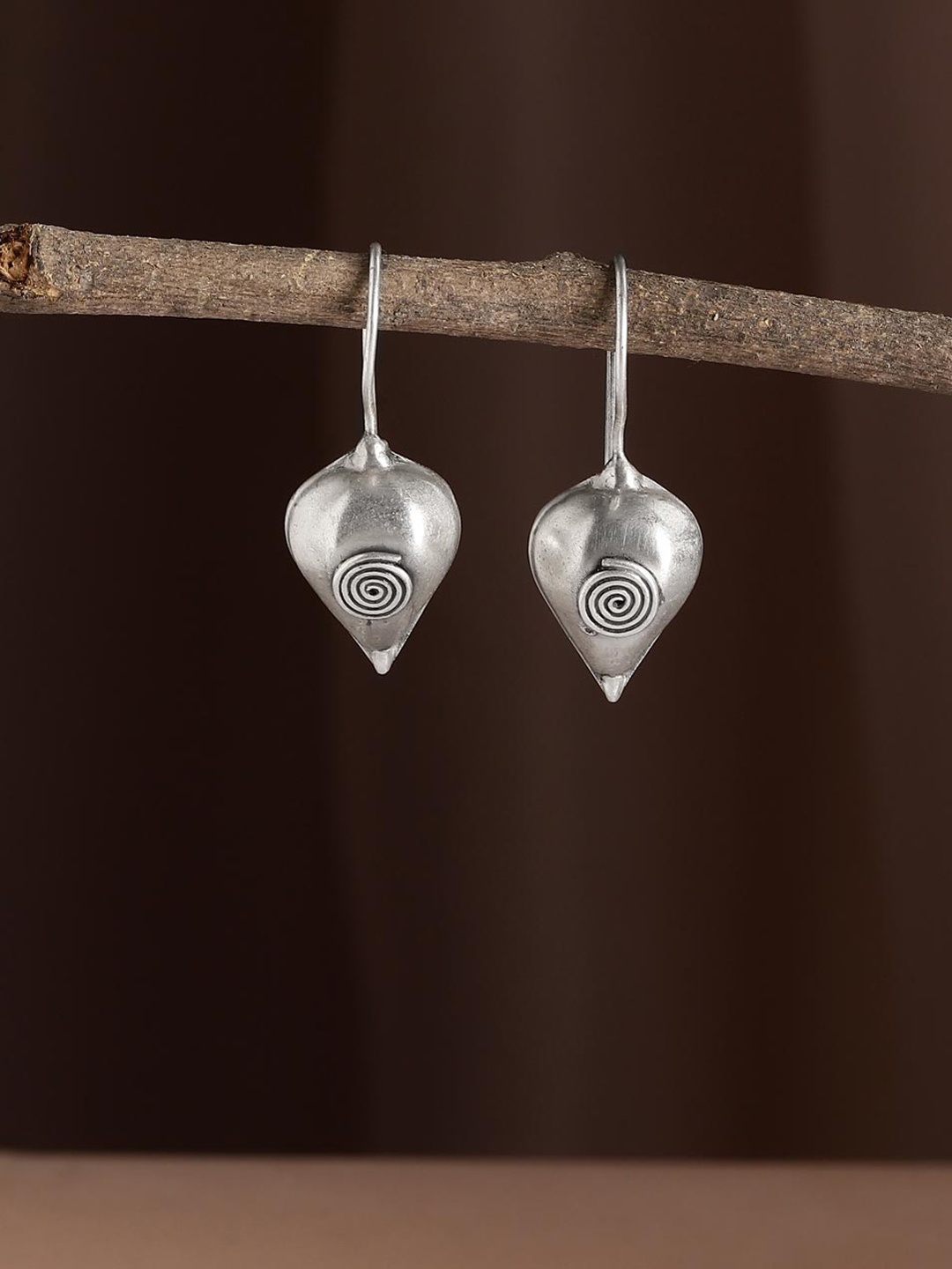 

Fabindia Silver-Plated Teardrop Shaped Drop Earrings