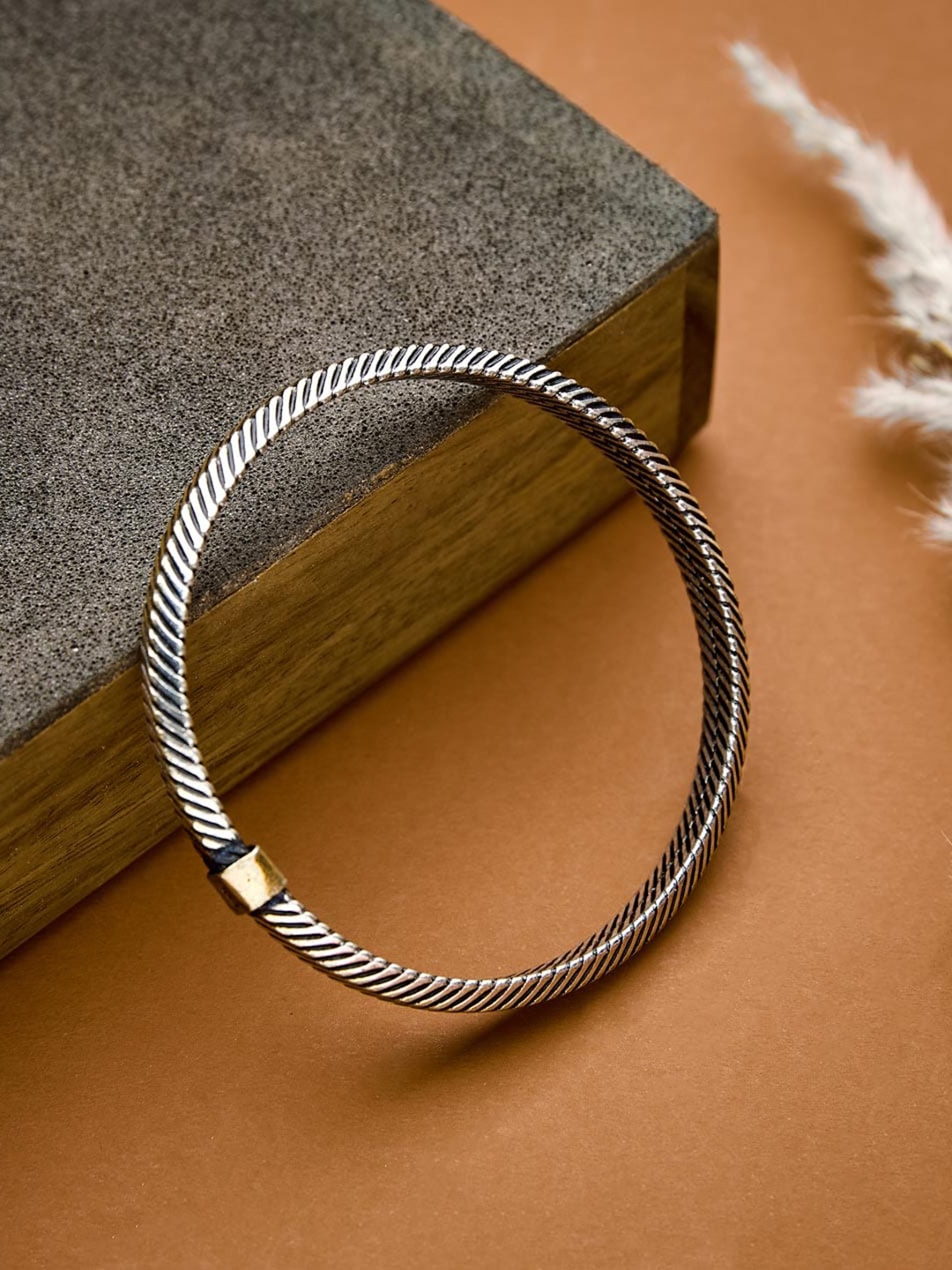 

Fabindia Textured Silver Bangle