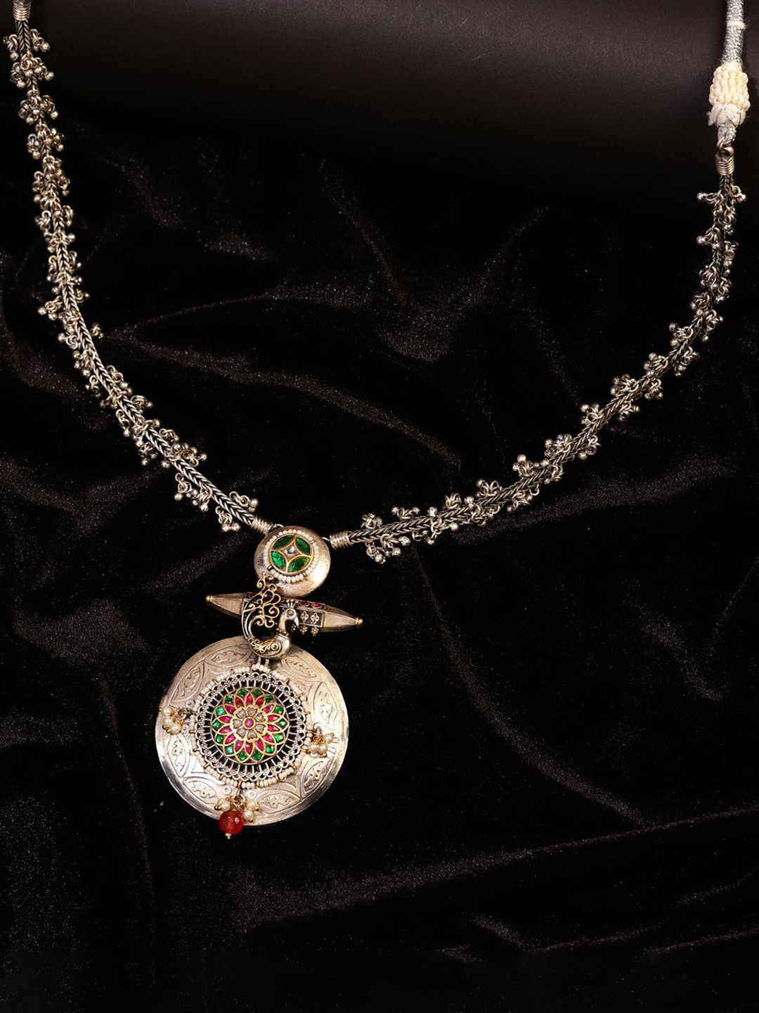 

Fabindia Stone Studed Minimal Necklace, Silver