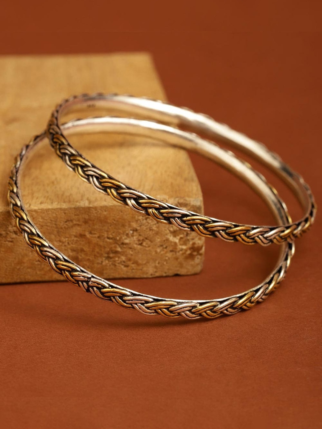 

Fabindia Set Of 2 92.5 Sterling Silver Plated Bangles