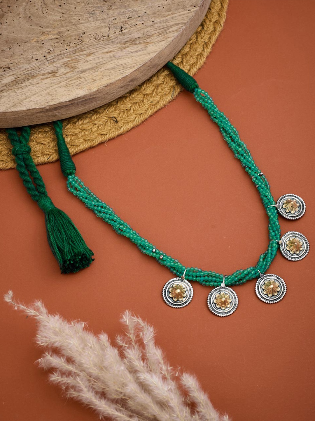 

Fabindia Silver Beaded Necklace