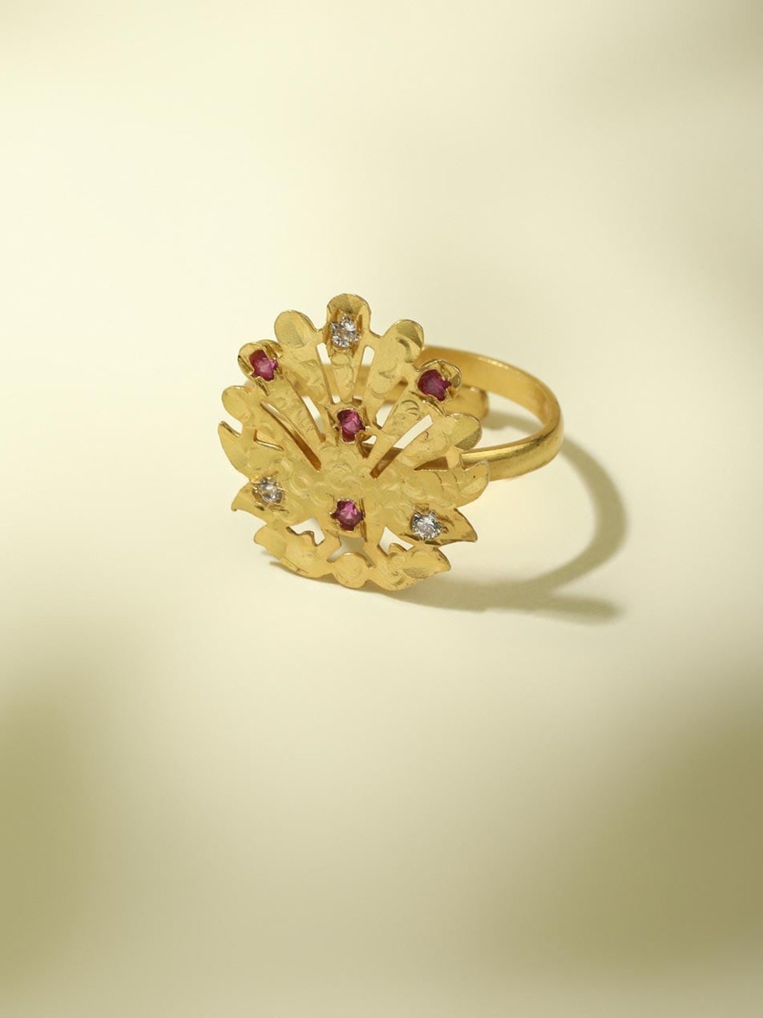 

Fabindia Gold Plated Stones Studded Finger Ring
