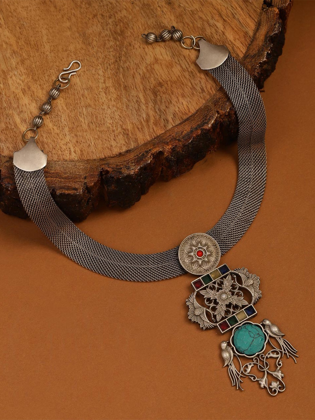 

Fabindia Oxidised Necklace, Silver