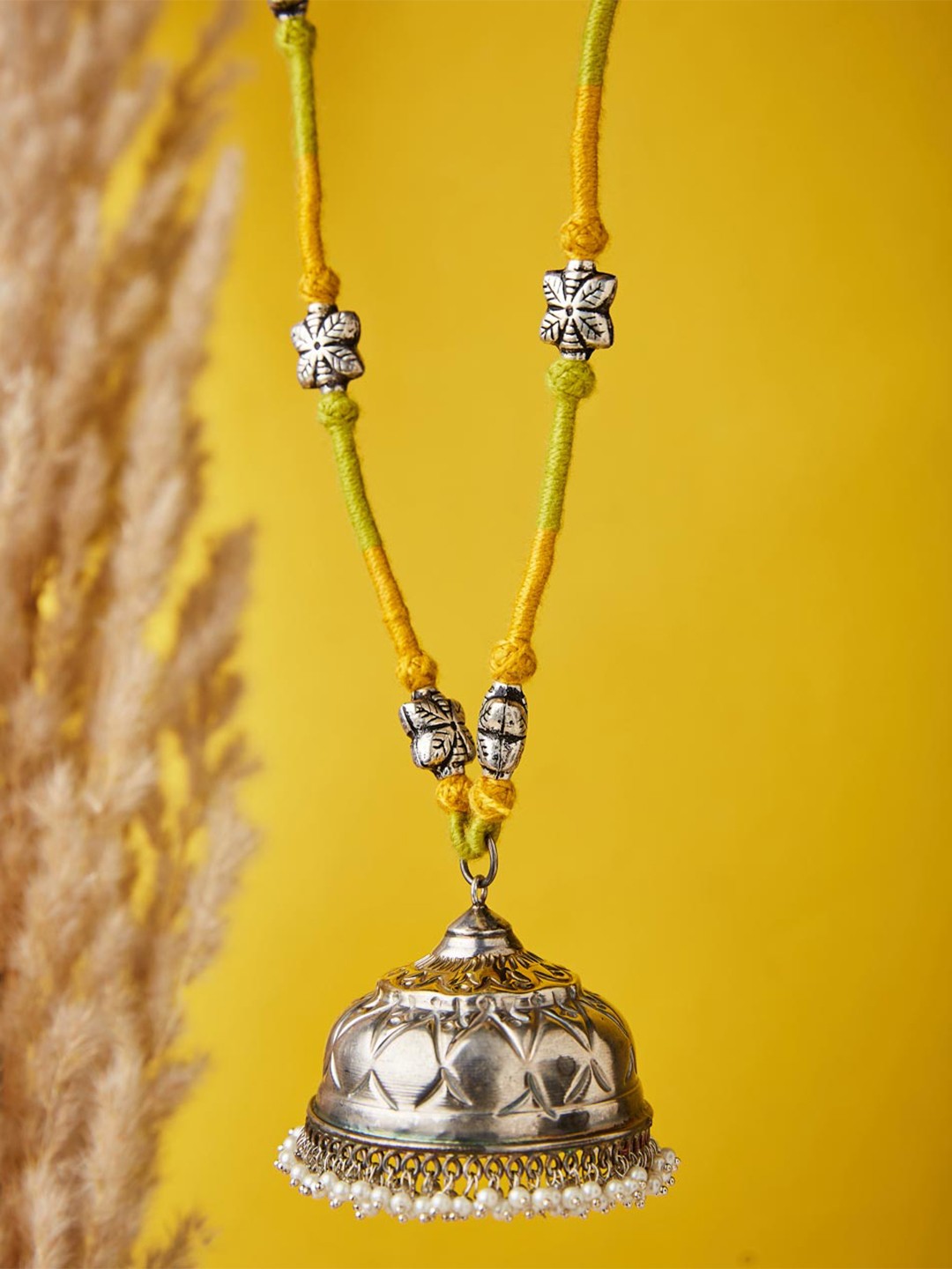 

Fabindia Beaded Statement Necklace, Silver