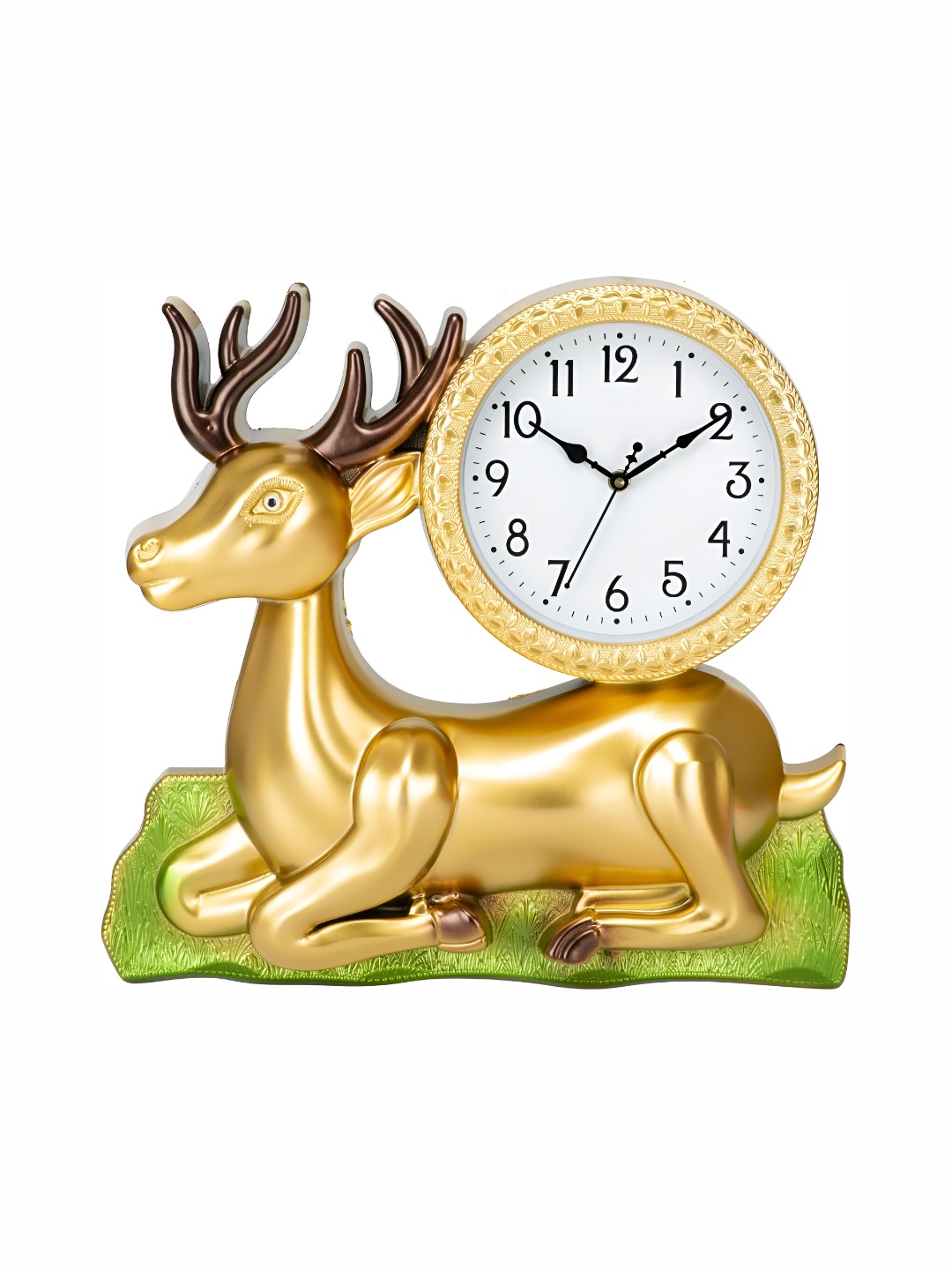 

Attractionz Gold-Toned & White Wall Clock