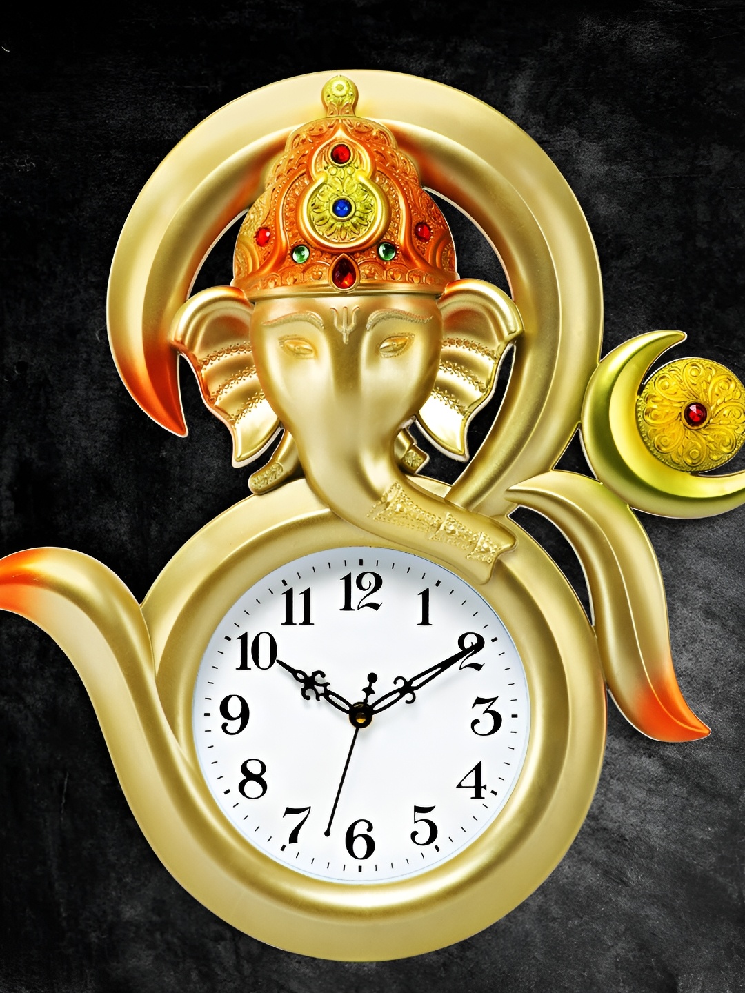 

Attractionz Gold-Toned & Beige Wall Clock