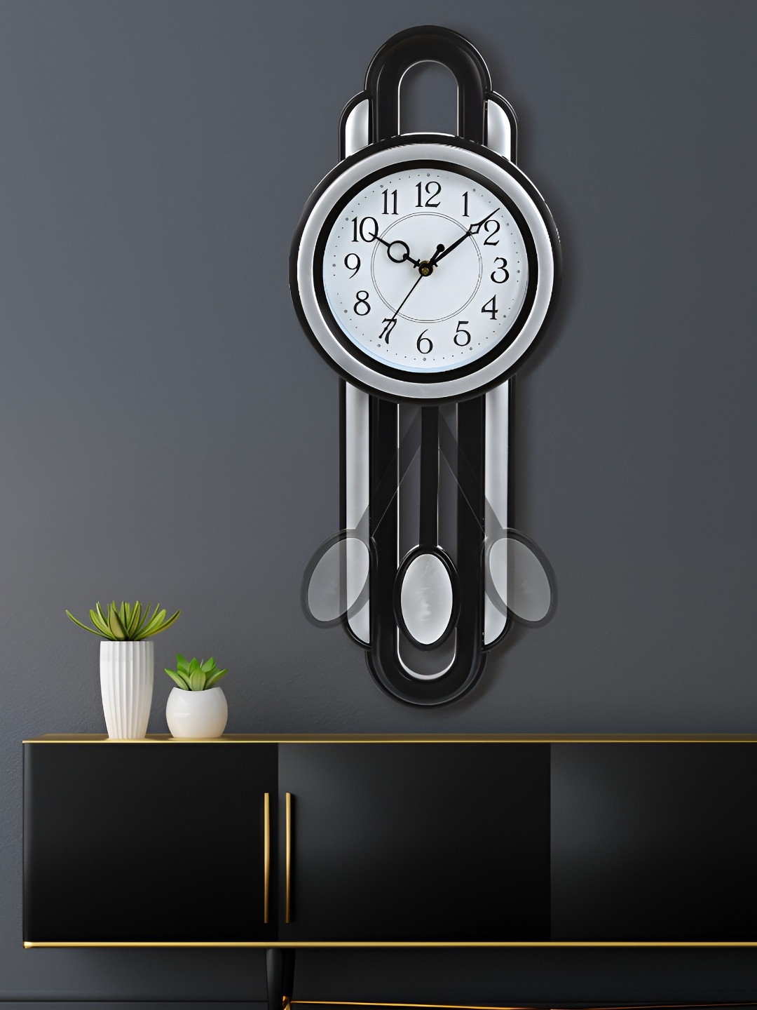 

Attractionz Silver-Toned & Beige Wall Clock