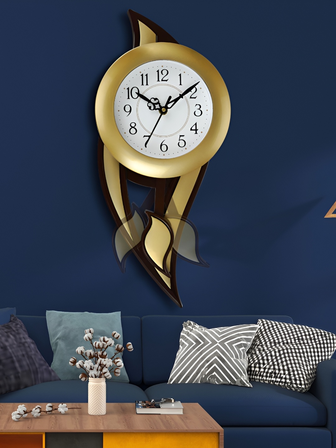 

Attractionz Gold-Toned & White Wall Clock