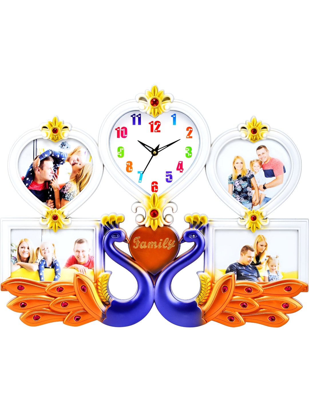 

Attractionz Multicoloured & White Wall Clock, Multi