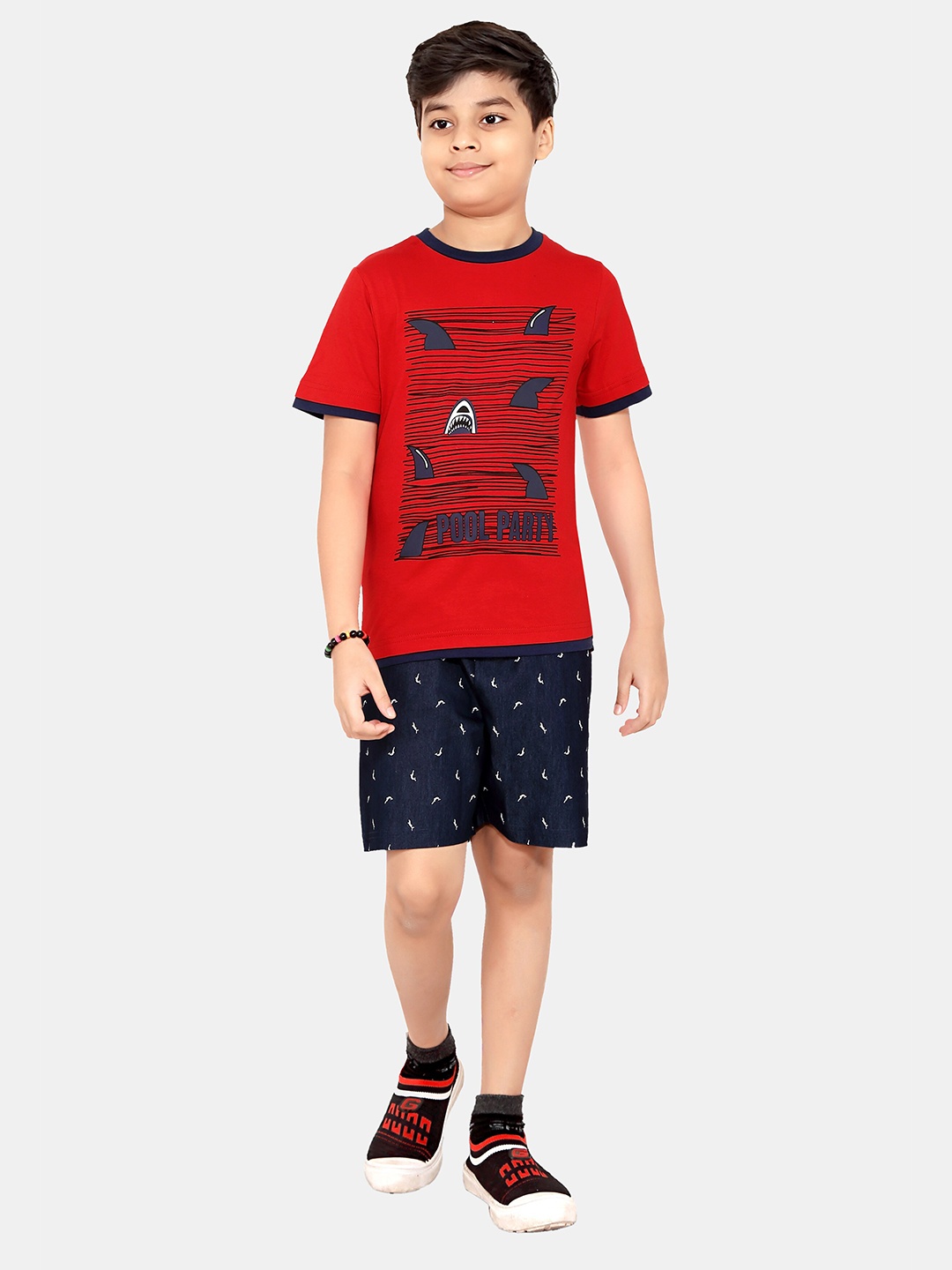 

BAESD Boys Printed Pure Cotton Clothing Set, Red