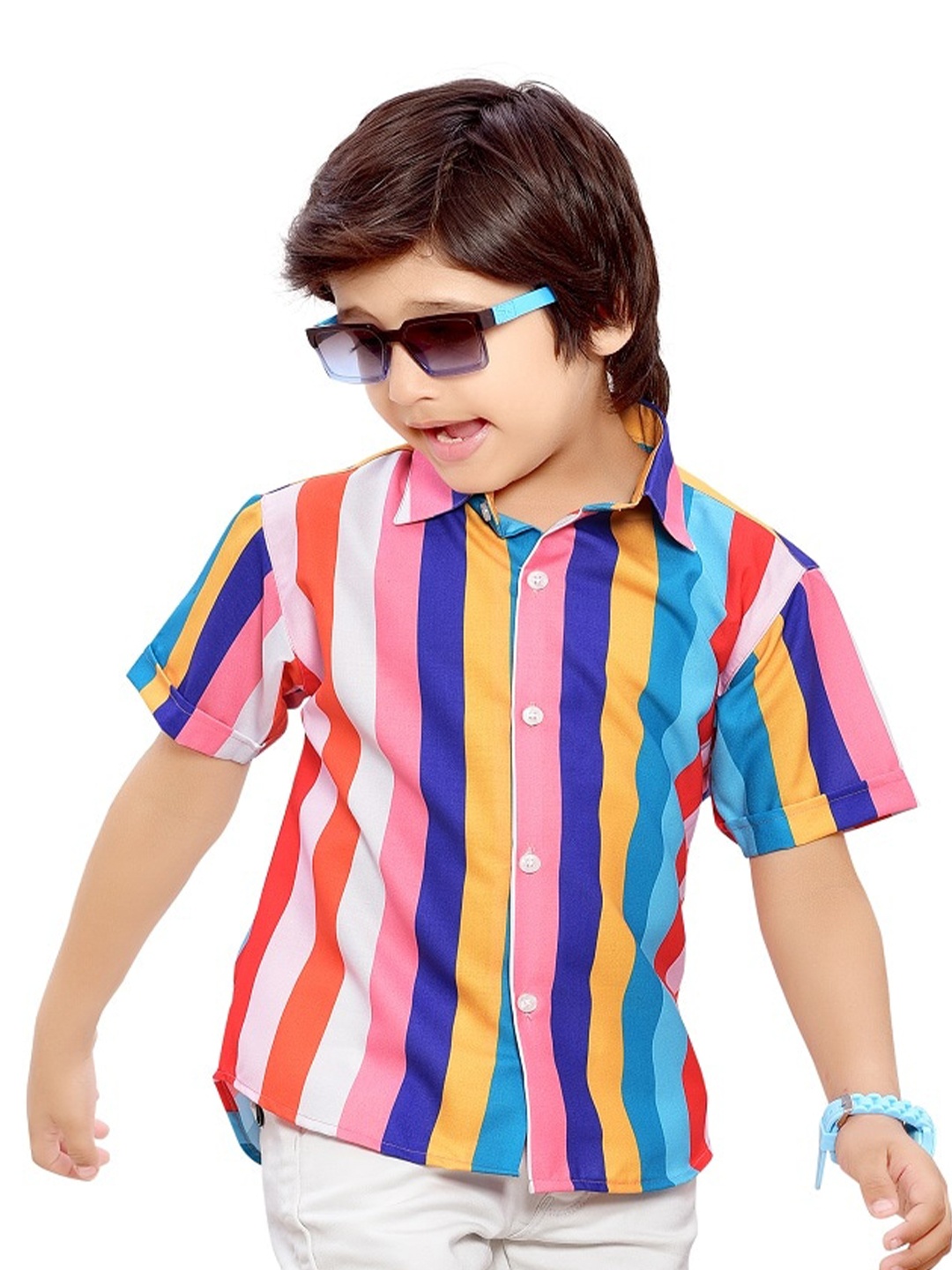 

BAESD Boys Comfort Multi Stripes Cotton Casual Shirt, Pink