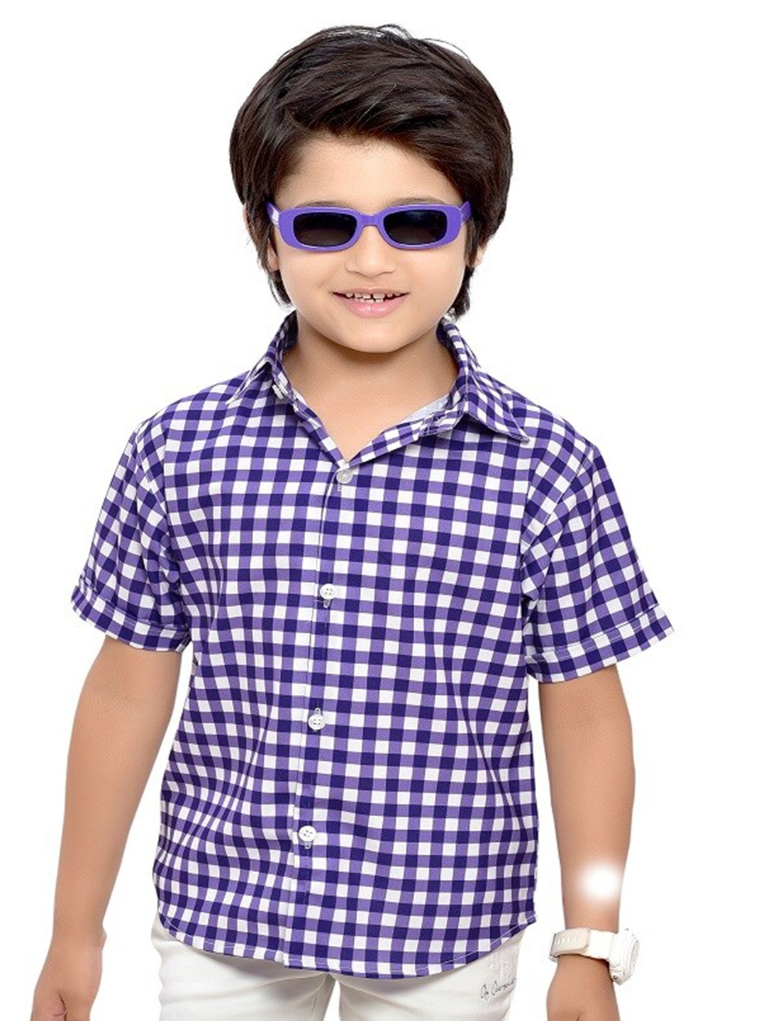 

BAESD Boys Comfort Gingham Checked Casual Shirt, Blue