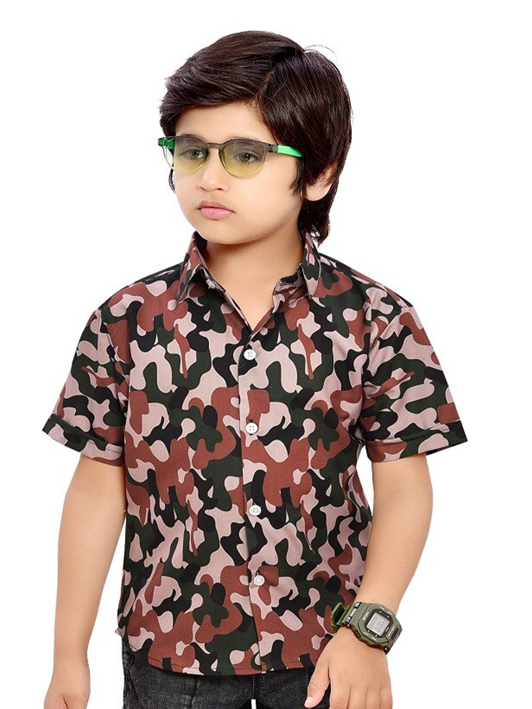 

BAESD Boys Comfort Abstract Printed Cotton Casual Shirt, Black