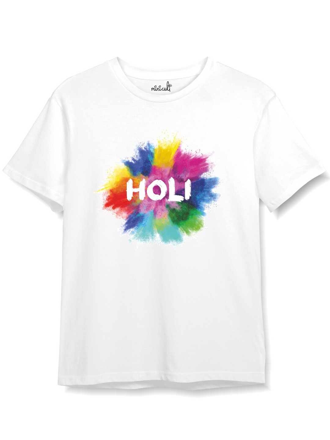 

Minicult Kids Printed Round Neck Short Sleeves Cotton T-shirt, White