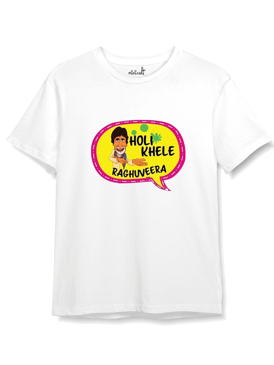 

Minicult Kids Typography Printed Round Neck Cotton T-shirt, White