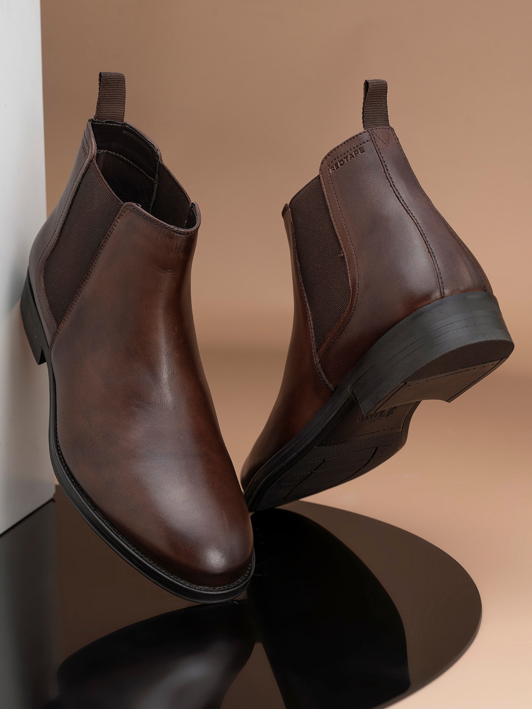 

Red Tape Men Leather Chelsea Boots, Brown