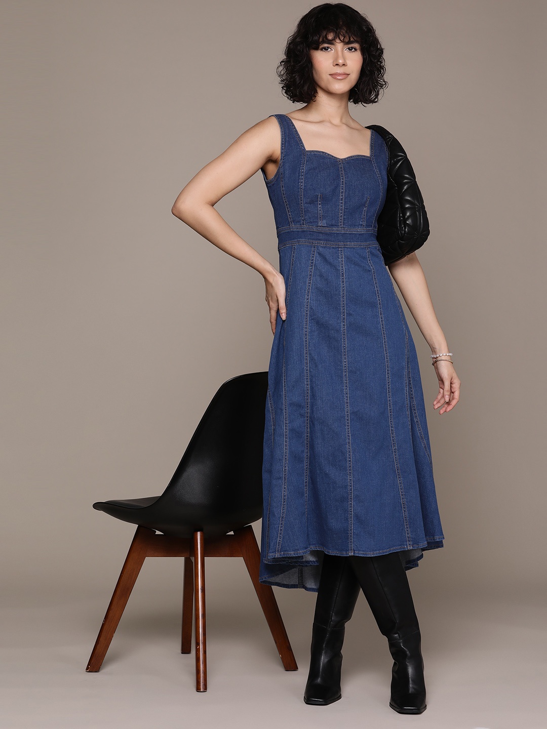 

Label Ritu Kumar Denim A-Line Midi Dress, Blue