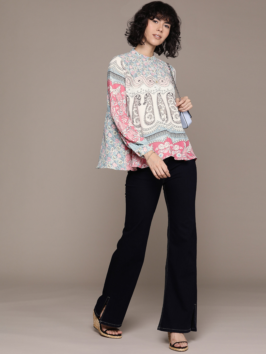 

Label Ritu Kumar Women Opaque Printed Casual Shirt, White