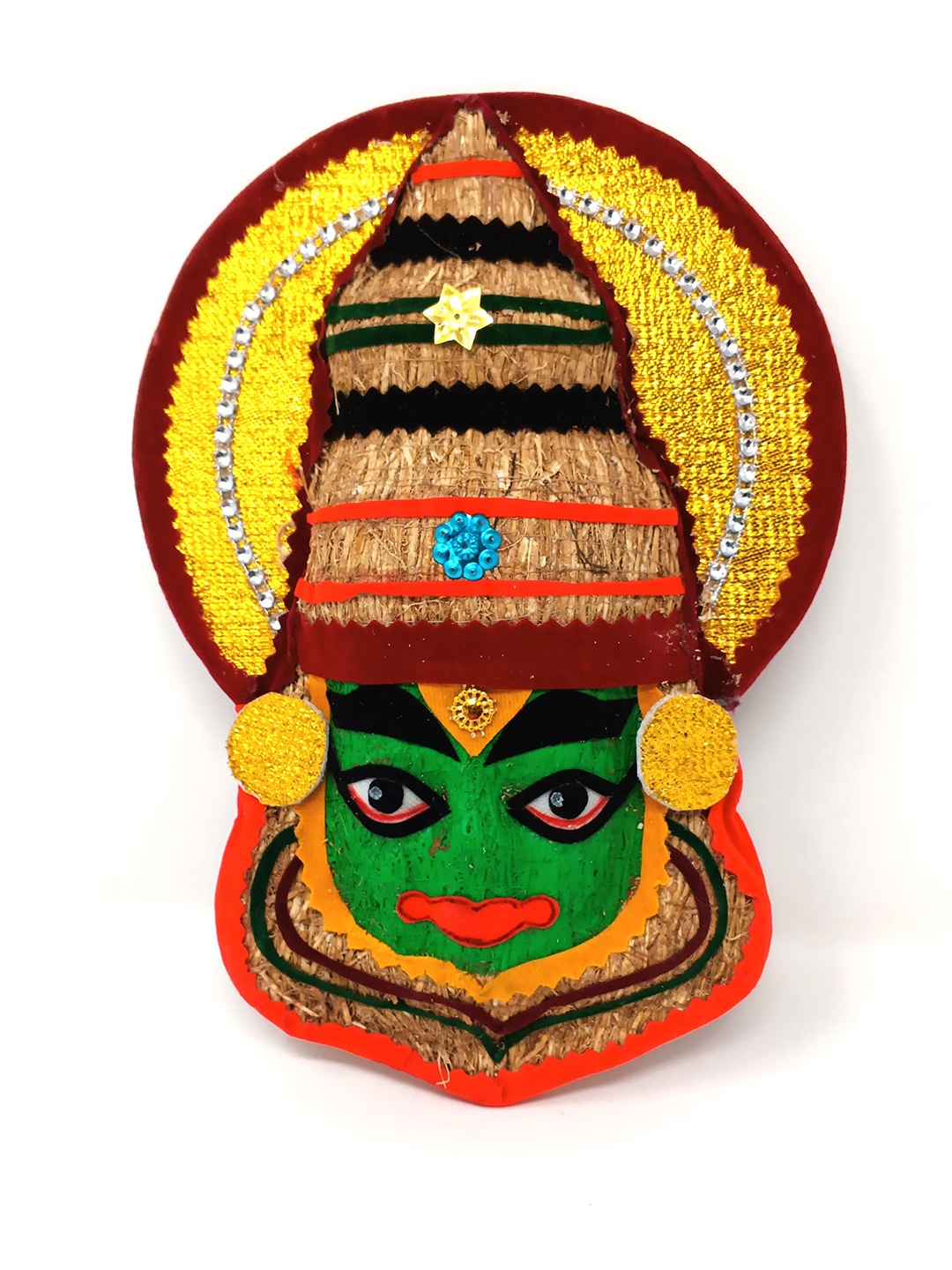 

A&A Kreative Box Green Printed Wooden Kathakali Wall Decor
