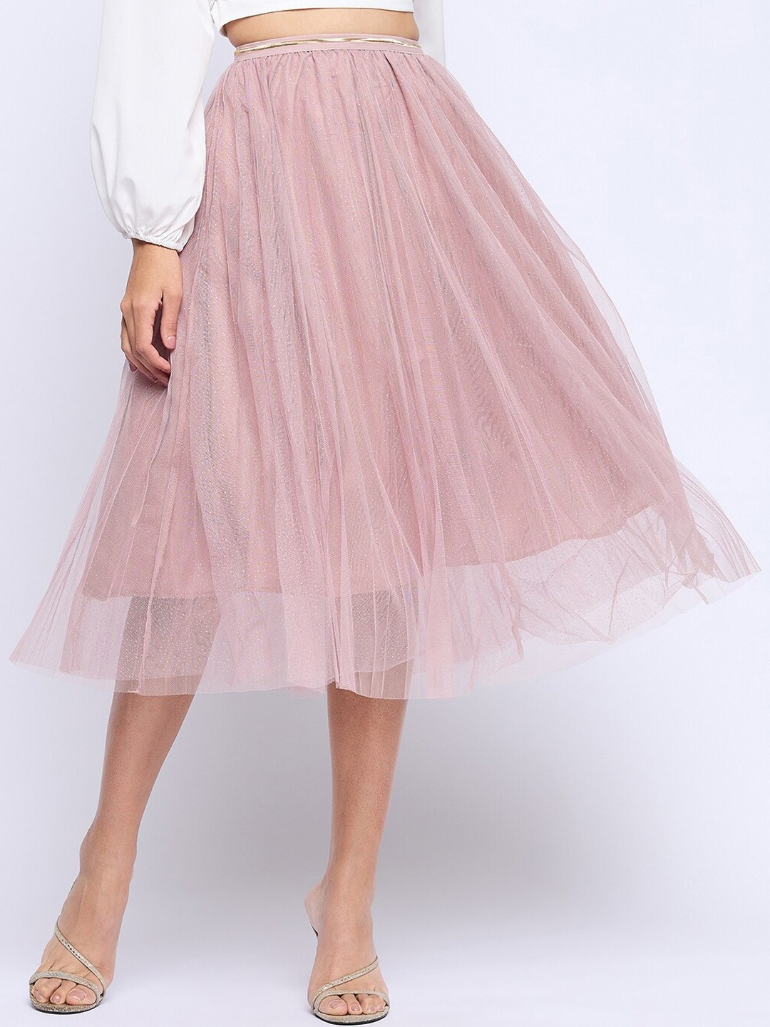 

Camey A-line Pleated Knee-Length Skirts, Pink