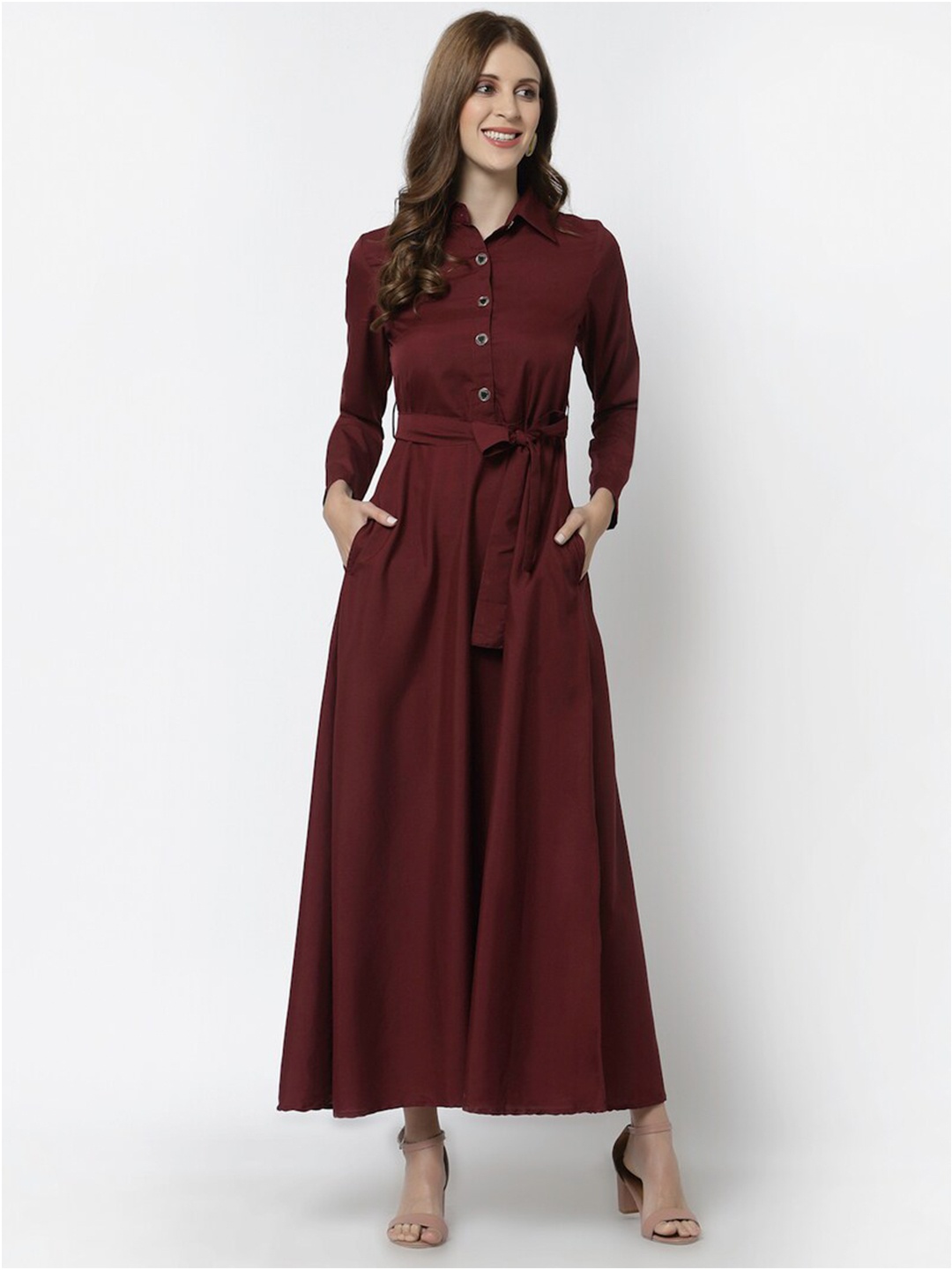 

Karmic Vision Georgette Maxi Dress, Maroon