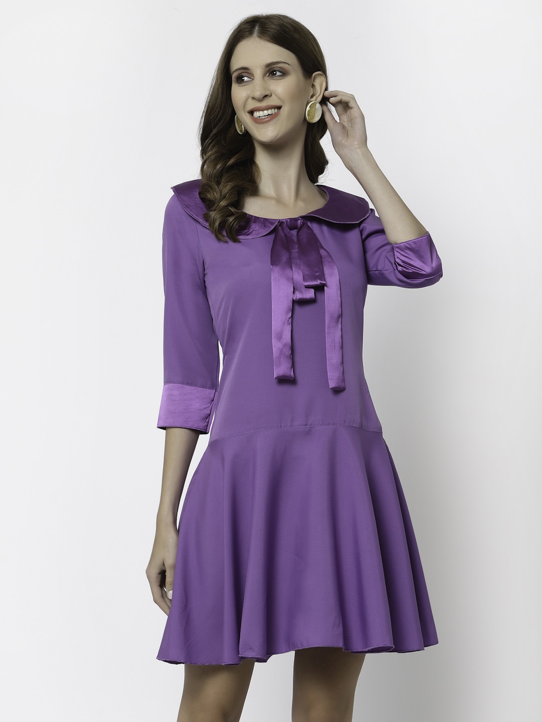 

Karmic Vision Georgette Fit & Flare Dress, Purple