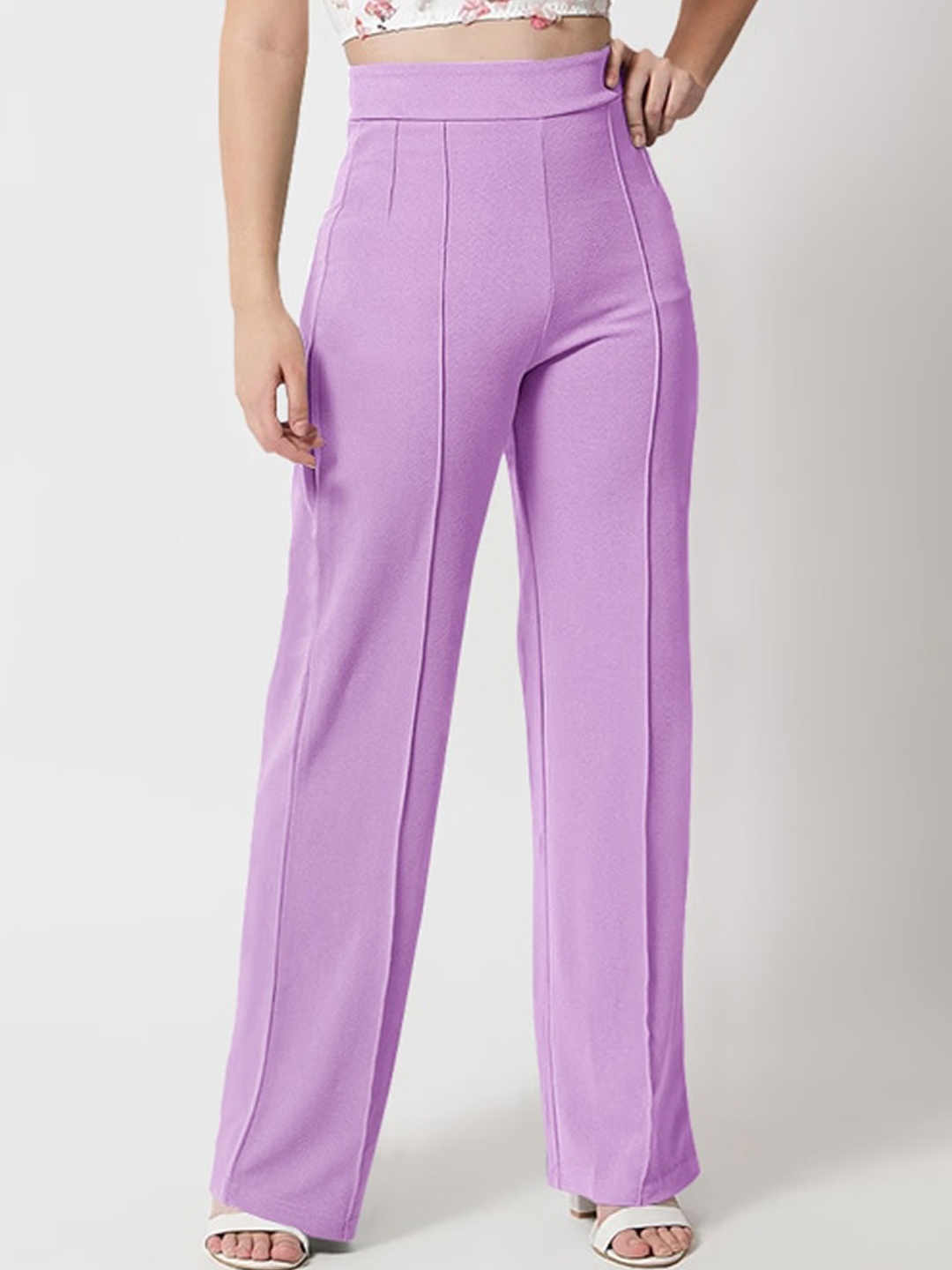 

Eyebogler Women High-Rise Parallel Trousers, Lavender