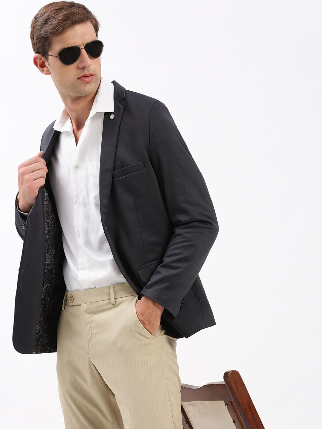 

SHOWOFF Slim Fit Notched Lapel Single-Breasted Casual Blazer, Charcoal
