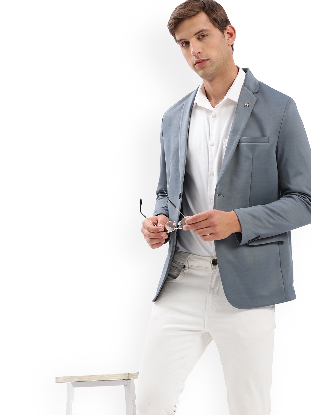 

SHOWOFF Slim Fit Notched Lapel Single-Breasted Casual Blazer, Grey