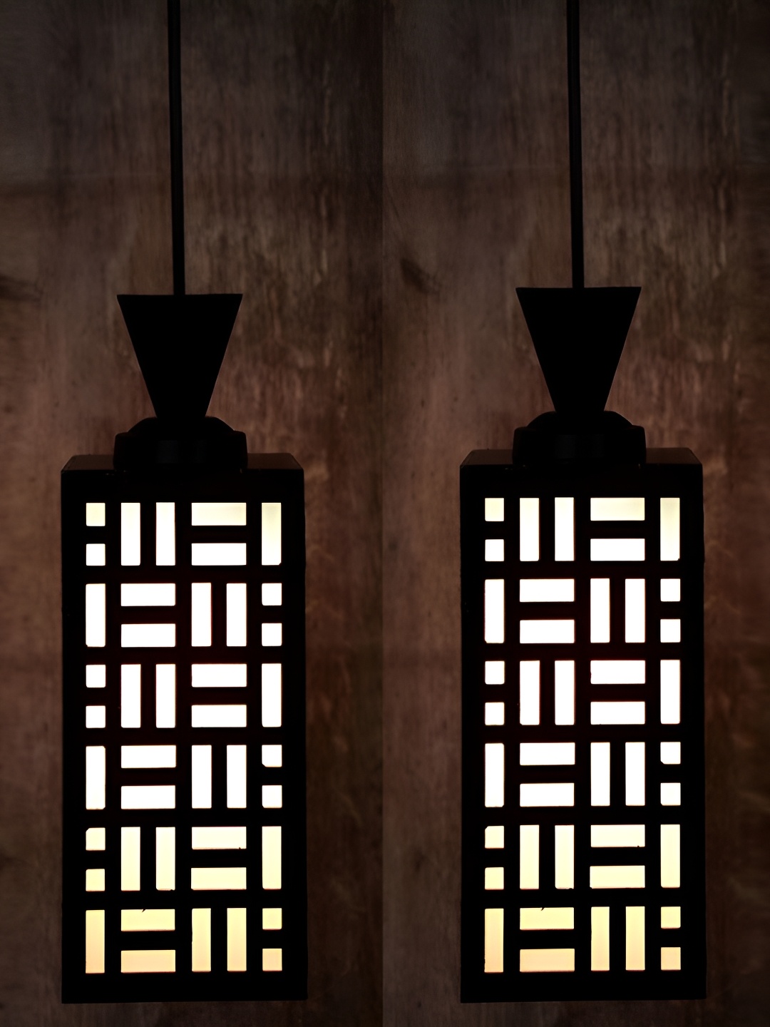 

Afast Brown 2 Pieces Contemporary Textured Wooden Ceiling Lamps
