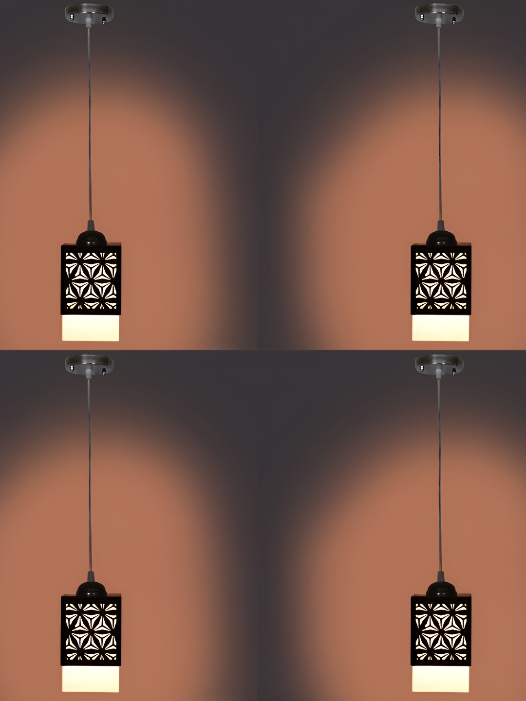 

Afast Brown 4 Pieces Contemporary Textured Wooden Ceiling Lamp