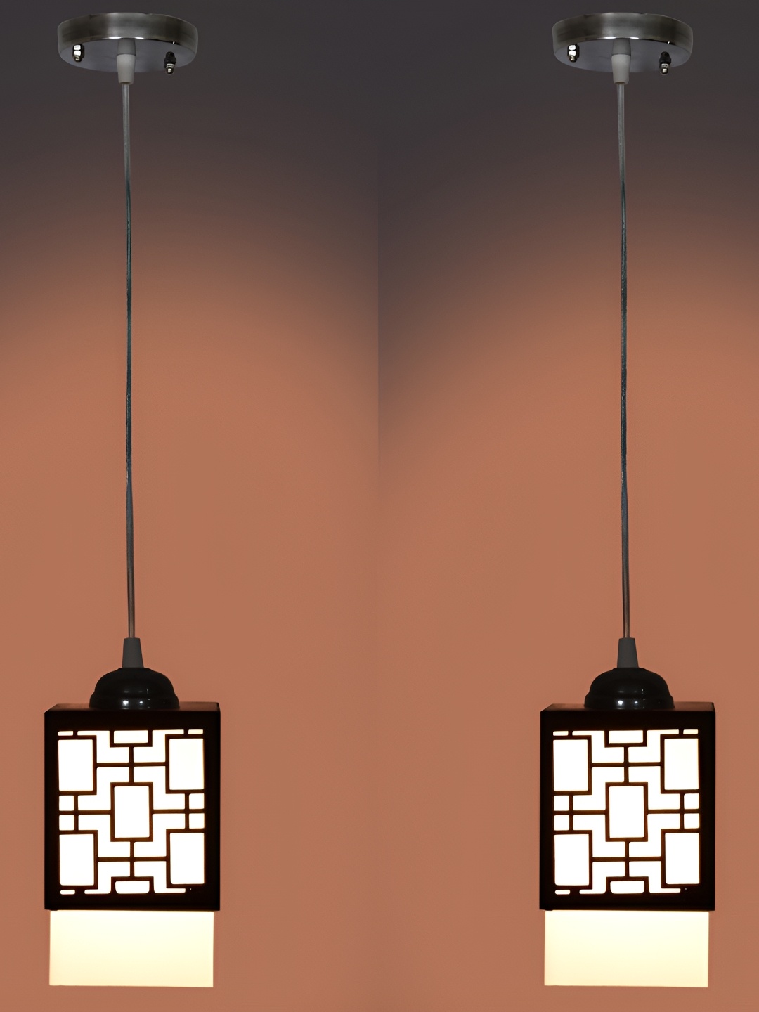 

Afast Black 2 Pieces Textured Wooden Self Assembly Rectangle Contemporary Ceiling Lamp