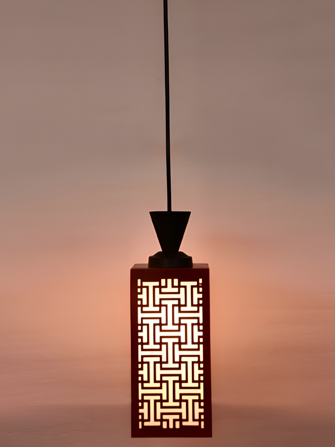 

Afast Red Textured Wooden Self Assembly Rectangle Contemporary Ceiling Lamp