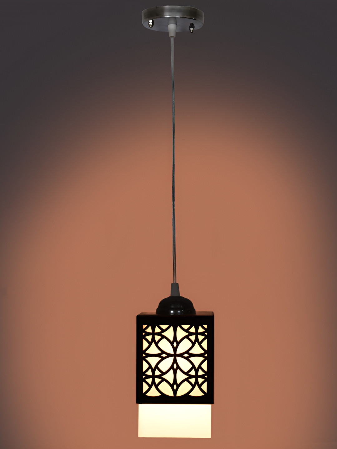 

Afast Black & White Textured Rectangle Wooden Contemporary Ceiling Lamp
