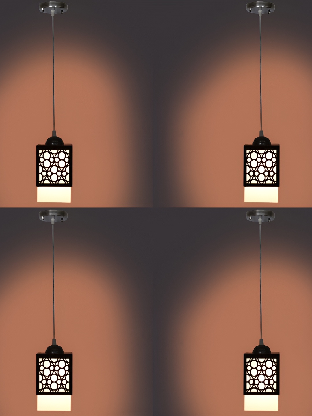 

Afast Brown & White 2 Pieces Wooden Textured Traditional Ceiling Lamps