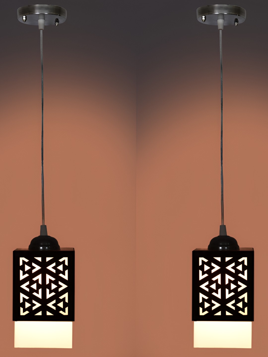 

Afast Black & White 2 Pieces Textured Wooden Contemporary Ceiling Lamps