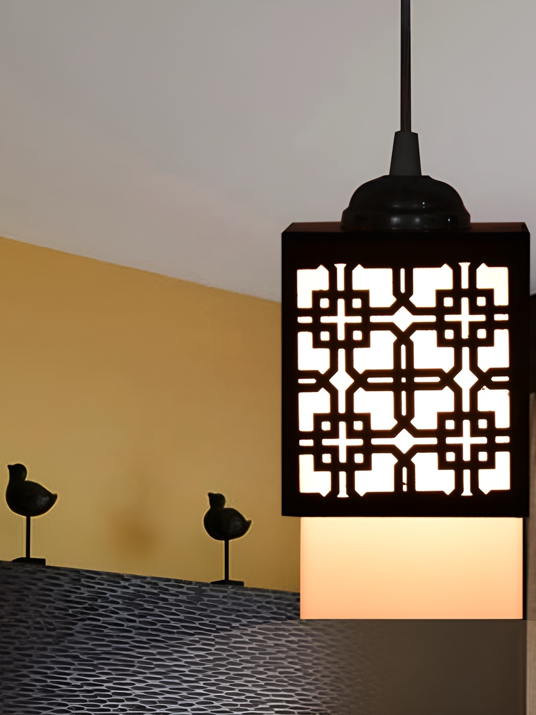 

Afast Black Wooden Rectangle Contemporary Ceiling Lamp