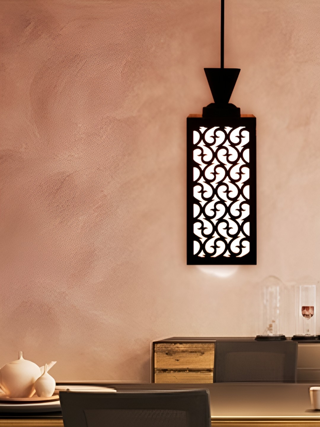 

Afast Brown Textured Ceiling Lamp